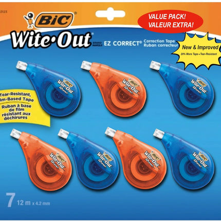 BIC White Out Correction Tape - 7 Pack - 39.3 Feet