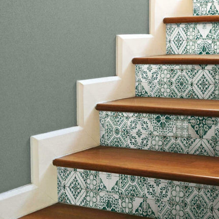 RoomMates RMK11281WP Forest Green Mediterranean Tile Peel and Stick Wallpaper