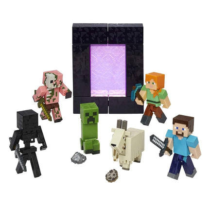 Minecraft Creeper Build-A-Portal Figure - Collectible Figure and Build-A-Portal Piece, Movable Joints, 1 Accessory, 3.25" Tall, Gift for Kids 6+, HFC33