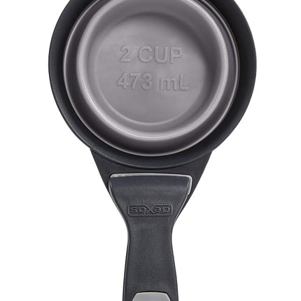 Dexas Pets Collapsible KlipScoop Collapsible Dry Dog Food Scoop and Dog Food Bag Clip, 2 Cup Capacity, Light Gray (PW670432429)