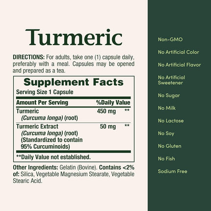 Nature's Bounty Turmeric Curcumin 450 mg, 60 Capsules