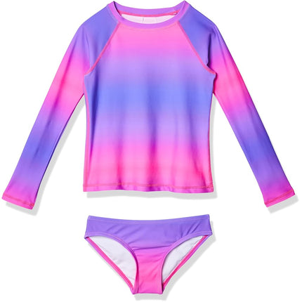 Ensemble de bain deux pièces Kanu Surf Janie Pink UPF 50+ à manches longues pour filles, 4T