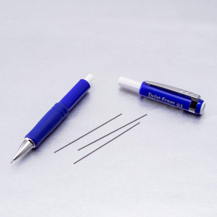 Portaminas Pentel Twist Erase III de 0,5 mm, paquete de 4 unidades de colores surtidos (1 de cada uno: negro, azul, verde, violeta)