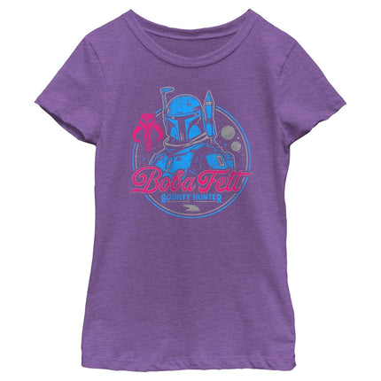Camiseta de manga corta de Star Wars: El libro de Boba Fett Galactic Hunter Girls, color morado baya, talla mediana