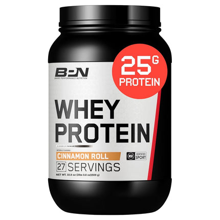 Bare Performance Nutrition, BPN Whey Protein Powder, Whey Protein Concentrate, Native Micellar Casein, Amazing Mixability, Cinnamon Roll, Servings per Container 27, Net Weight 921g