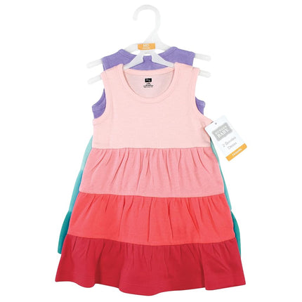 Vestidos de algodón para bebé de Hudson Baby, coral degradado turquesa, 8 años