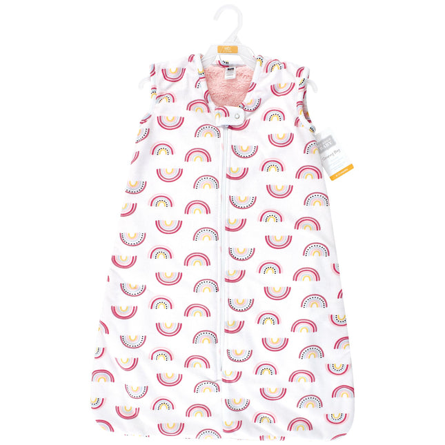 Hudson Baby Saco de dormir unisex de felpa de piel sintética para bebé, manta usable, arcoíris moderno, 0-6 meses