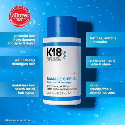K18 Damage Shield Protective Conditioner, Detangles and Softens, 250ml