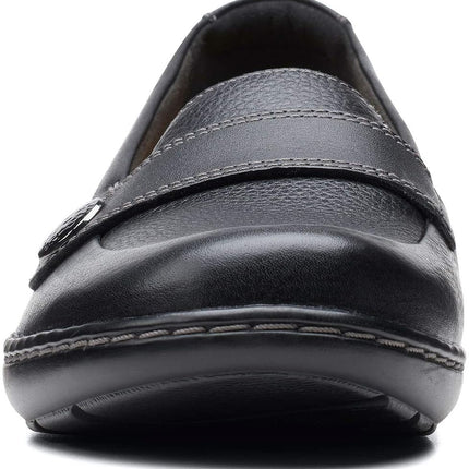 Clarks Women's Cora Daisy Loafer, Black Tumb, 8 XW US
