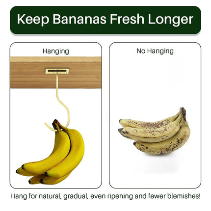 Adhesive Banana Hook Under Cabinet, Under Counter Banana Hanger, Gold