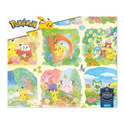 Buffalo Games - Sapphire Select - Pokemon - Scenic Pokemon - 1000 Piece Jigsaw Puzzle – Challenging & Fun – Blue Core Puzzle Board – Giftable Display Box - Full Size Poster Included