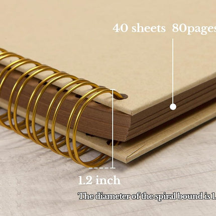 DIY Scrapbook Photo Album Hardcover Kraft Blank Page Wedding and Anniversary Photo Album Family Scrapbook, Yellow, 8 Inch