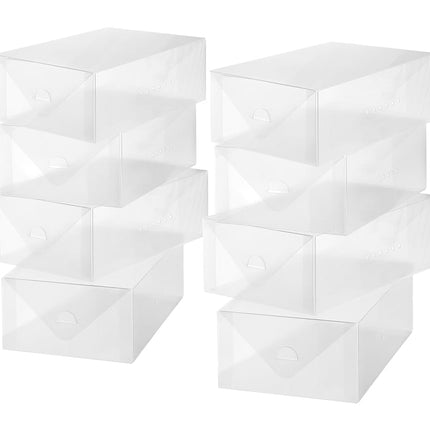 Whitmor Clear-Vue Men's Shoe Box - Heavy Duty Stackable Shoe Storage - Clear - Set of 8