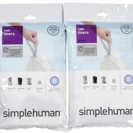 simplehuman Custom Fit Trash Can Liner B, White - 