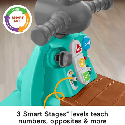 Fisher-Price Laugh & Learn Toddler Ride-On Toy, Smart Stages Cruise Along Scooter with Lights Music and Learning for Ages 1 Year and Up
