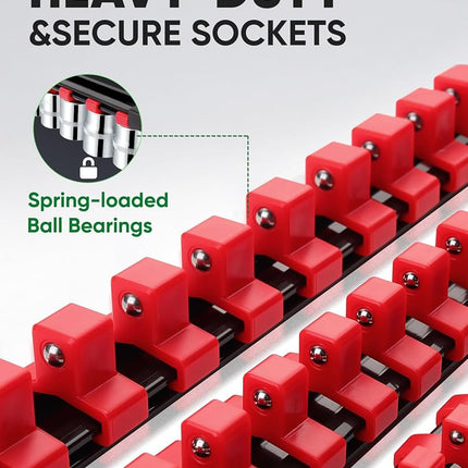 ALOANES 3PC ABS Socket Organizer, Socket Rails Fit 3/8 inch Drive
