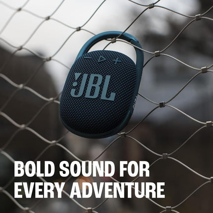 JBL Clip 4 - Portable Mini Bluetooth Speaker, big audio and punchy bass, IP67 waterproof and dustproof, 10 hours of playtime for home, outdoor and travel - Blue)