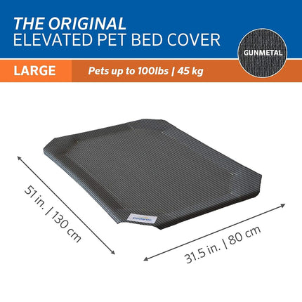 Coolaroo The Original Elevated Pet Bed Replacement Cover, Large Gunmetal (471408)