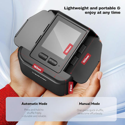 Automatic Card Shuffler for 1–2 Decks, Rechargeable Quiet Electric Card Shuffling Machine with USB-C, Dual Mode Auto Shuffler for UNO, Poker, Blackjack, Texas Hold’em, Portable for Home,Party,Travel