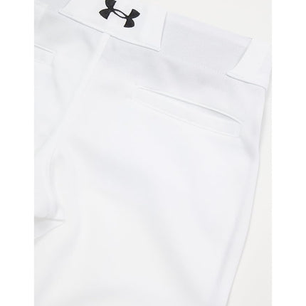 Under Armour Boys' Utility Baseball Pant Pipe, (100) White/Black/Black, Youth Large