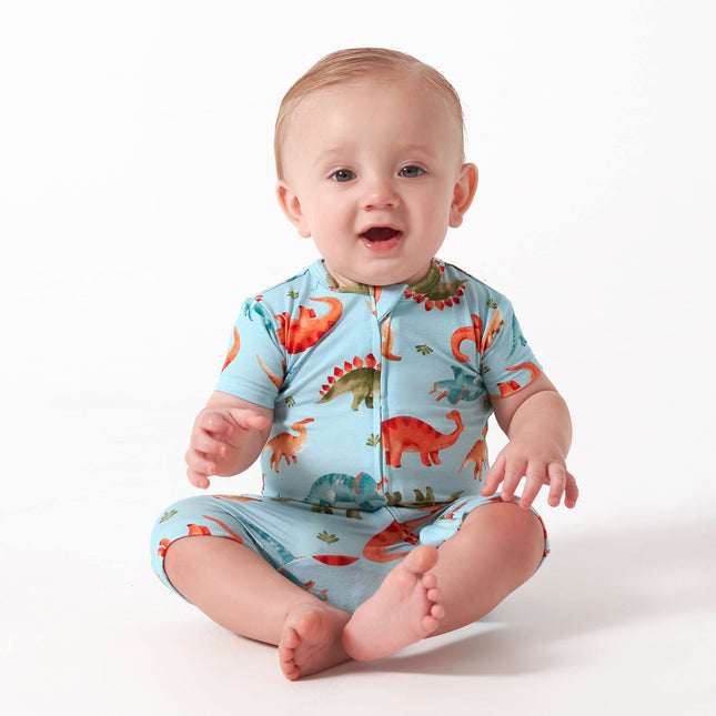 Gerber Ropa unisex para bebé, manga corta, suave como la mantequilla, con viscosa hecha con eucalipto, Snugosaurous, 3-6 meses