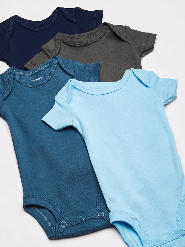Carter's Baby Boys' 8-Pack Short-Sleeve Bodysuits, Multi/Turquoise, Preemie