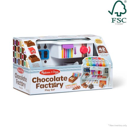 Melissa & Doug Wooden Chocolate Factory Pretend Play Set, Play Food Candy Maker for Boys and Girls, 14.05 x 7.7 x 7.65 - FSC Certified