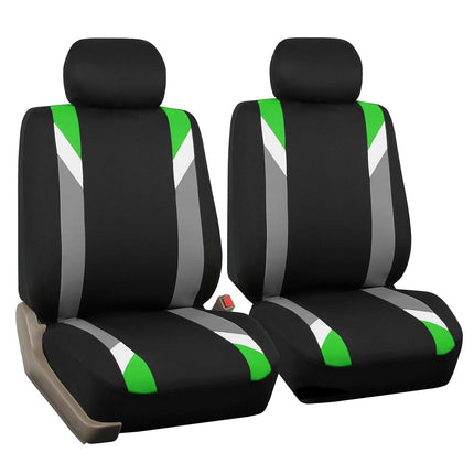 FH GROUP FH-FB033217 Three Row- Premium Modernistic Seat Covers Green/Black- Fit Most Car, Truck, Suv, or Van