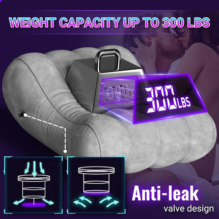 Gunwai Sex Pillow Couples Sex Toys, Sex Furniture for Bedroom Inflatable Lounge Sex Chair, Sex Wedge Sex Sofa Bedroom, Velvety Anti-Leak Valve Sex Bed Things Cushion, Couple Female Adult Sex Toys