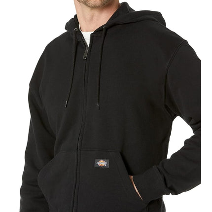 Dickies Men's Full Zip Fleece Hoodie Jacket, Black, 4X