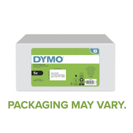 DYMO Authentic LW Extra-Large Shipping Labels for LabelWriter Label Printers, White, 4" x 6", 5 Rolls of 220 (1100 Total)