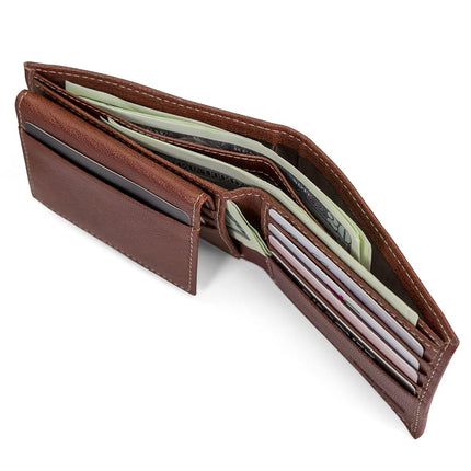 Timberland Men's Leather Passcase Security RFID Wallet Billfold, Brown, One Size