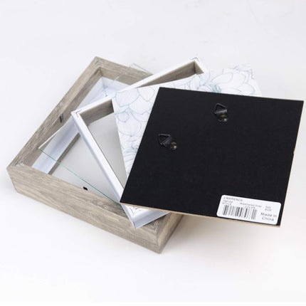 Lawrence Shadow Box Frame, Polystyrene, Natural Gray, 5x5