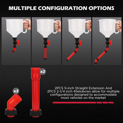 SEDY 22-Piece No Spill Coolant Filling Funnel Kit, Universal Radiator Funnel Set with Adapters, Siphon Hose & Extensions for Car, SUV, Ute, Truck – Precision Automotive Coolant Refilling Tool