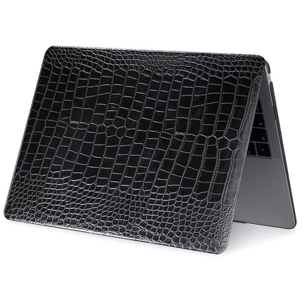FFBOFFC Hard Case Compatible with MacBook Pro 15 inch 2015 2014 2013 2012 Release Model A1398 with Retina Display, Leather Crocodile Print Laptop Shell Case Cover & Keyboard Skin, Black