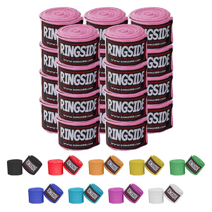 Ringside Mexican Style Boxing Hand Wraps (10 Pairs Pack), Pink
