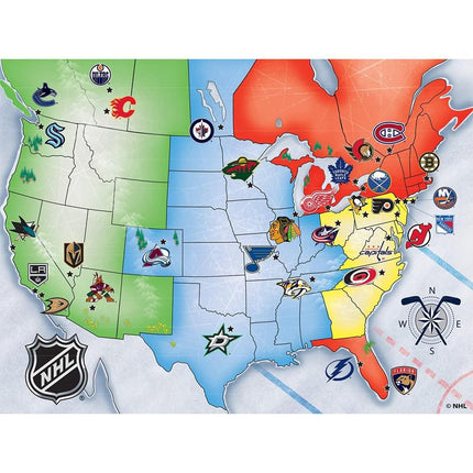MasterPieces NHL1001: Rompecabezas de 500 piezas del mapa de la liga NHL