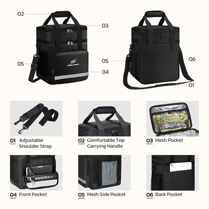 Maelstrom Lunch Box for Men,Insulated Lunch Bag Women/Men,Leakproof Lunch Cooler Bag,Lunch Tote Bag,18L,Black