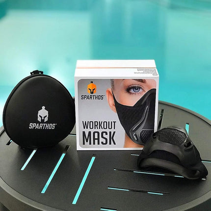 Sparthos Workout Mask - High Altitude Elevation Simulation - for Gym, Cardio, Fitness, Running, Endurance and HIIT Training [16 Breathing Levels], Red Camo [with Case], One Size Fits All