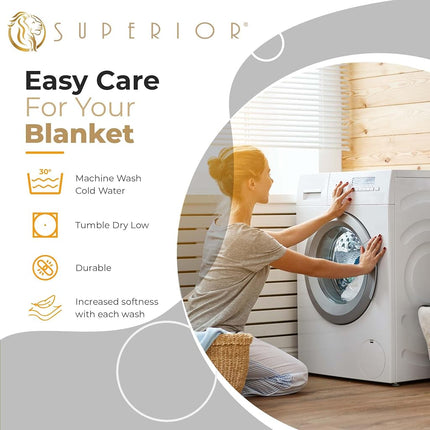 Superior Metro All-Season Cotton Blanket, Woven Blanket for Couch, Bed, Bedding, Farmhouse, Home Essentials, Cute and Cozy Bohemian Blankets, Herringbone Weave, California King, Silver