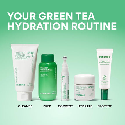 innisfree Green Tea Amino Acid Cleansing Foam, Sulfate-Free Hydrating Korean Face Wash, Gentle Lather, pH-Balanced Skincare