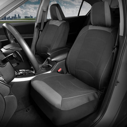 Motor Trend Black Cloth Car Seat Covers for Front Seats – Premium Automotive Bucket Seat Covers, Made for Vehicles with Removable Headrests, Interior Covers for Car Truck Van SUV