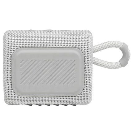 JBL GO 3 Small Bluetooth - Waterproof, Portable Speaker for on the Go - Up to 5h Playback Time with Just One Battery Charge - White
