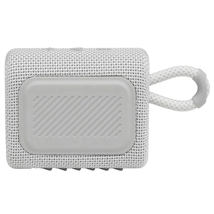 JBL GO 3 Small Bluetooth - Waterproof, Portable Speaker for on the Go - Up to 5h Playback Time with Just One Battery Charge - White