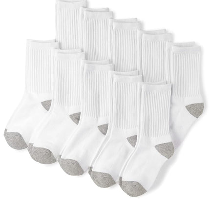 Lot de 10 paires de chaussettes ras du cou pour garçons The Children's Place, Blanc, Petit