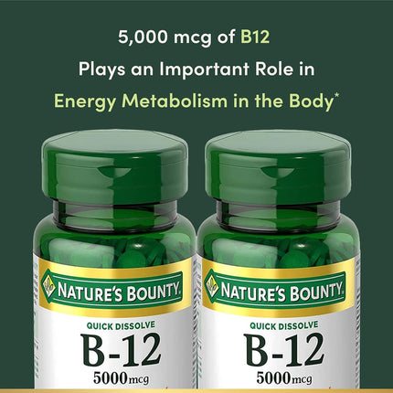 Nature's Bounty B12 Twin Pack, 40+40 Quick Dissolve Tablets