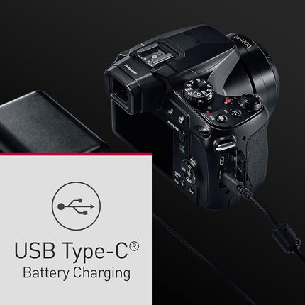 Cámara digital Panasonic LUMIX FZ80D de apuntar y disparar con grabación de video/foto 4K y estabilizador óptico de imagen Power, cámara para vlogging con zoom óptico de 60x y lente gran angular de 20-1200 mm - DC-FZ80D