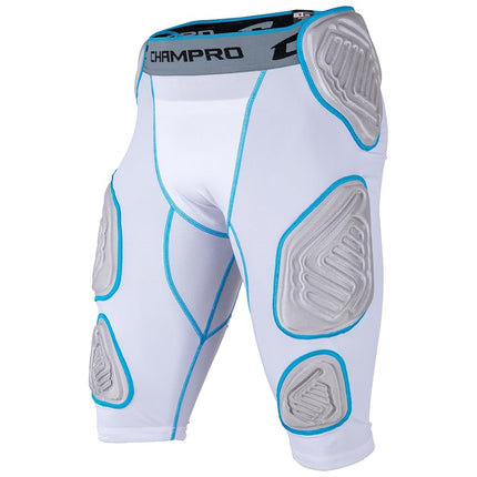 CHAMPRO Bull Rush 7-Pad Girdle, White, Grey Inset (FPGU17AWS), Adult Small