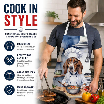 Caroline's Treasures American English Coonhound The Chef Apron Cooking Kitchen Server Baking Crafts Gardening for Adult Women Men, Unisex, Large, Multicolor