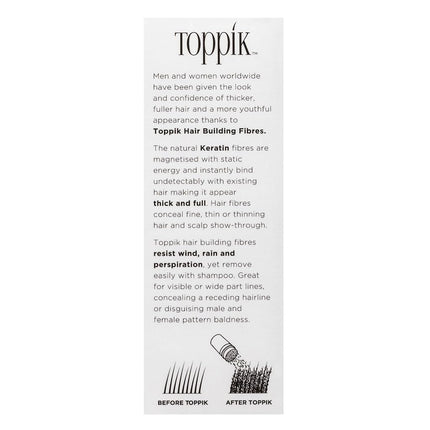 Toppik Hair Building Fibres for Fuller Thicker Looking Hair, Black, 27.5g